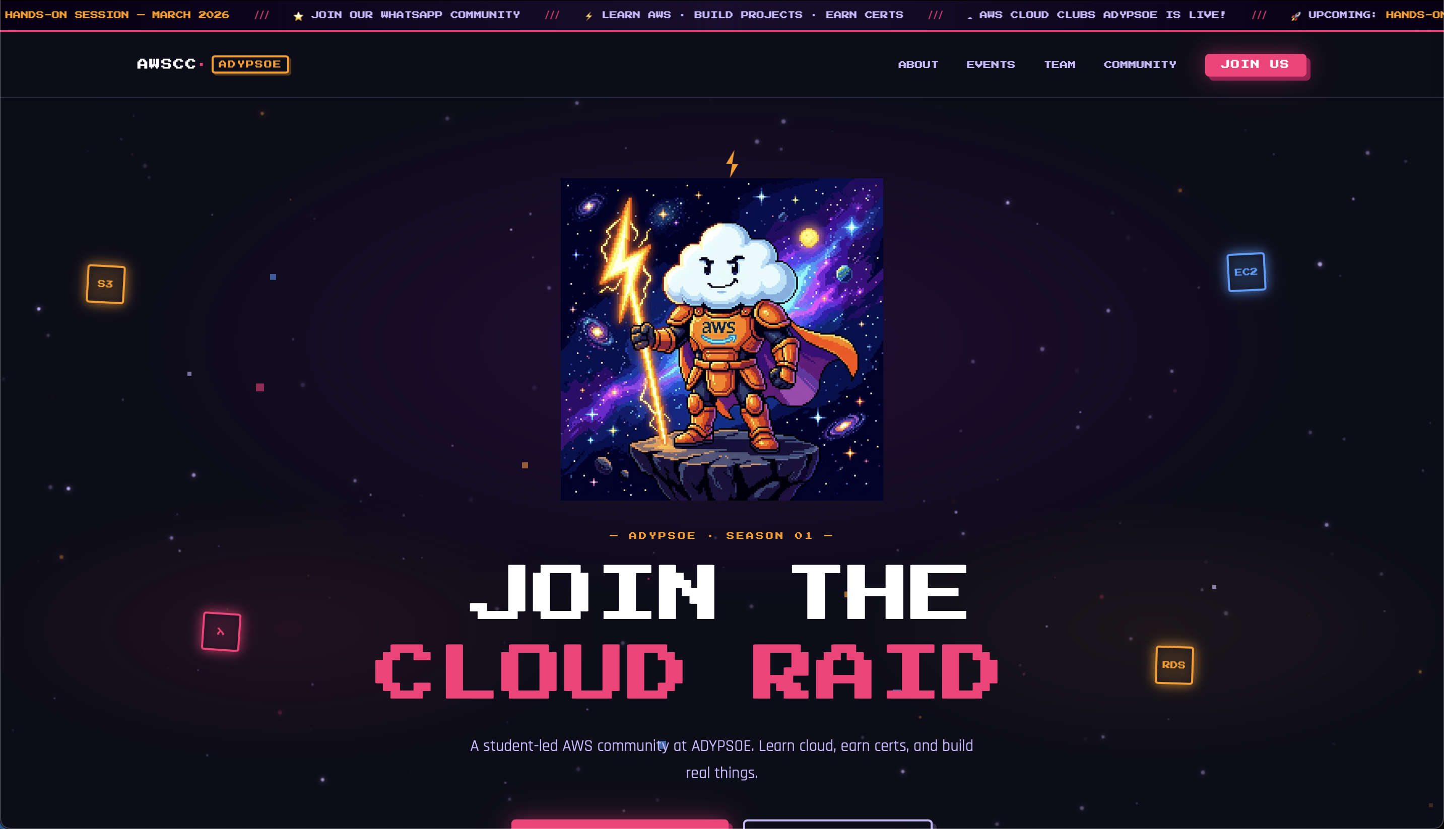 AWS Cloud Clubs Homepage